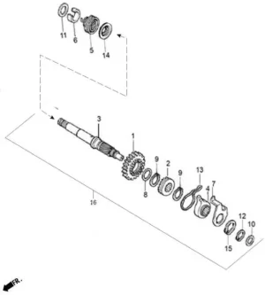 Eje Crank Completo AKT 125 S SL NKD 125EVO 125NE 125R3 125TT 125 NKDR SLR - Imagen 2